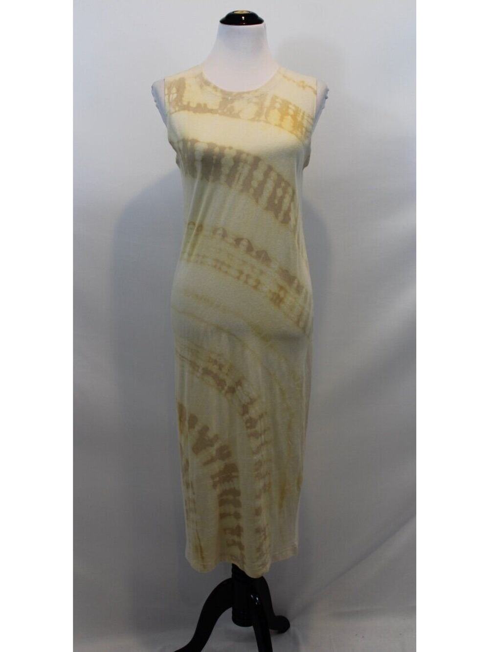 RAQUEL ALLEGRA Sz 1 S Beige Cream Tie Dye Sleeveless Midi Dress